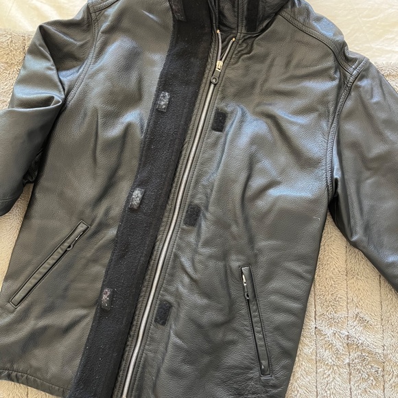 Armani Jeans Oversized Leather Jacket - Picture 2 of 7